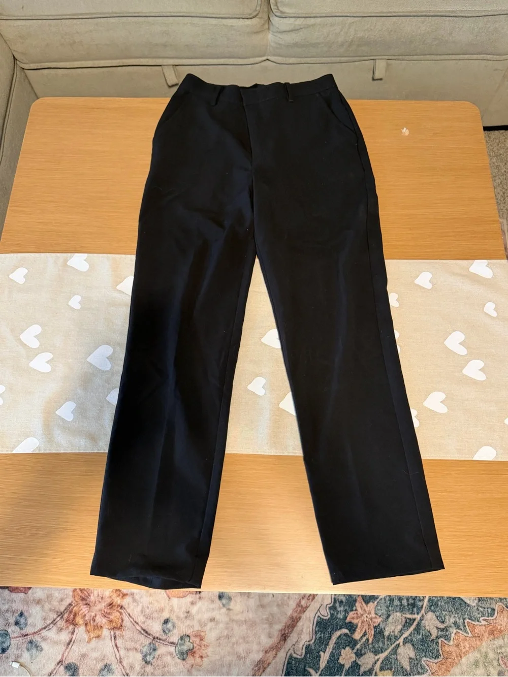 Van Heusen Black Men's Dress Pants - Straight Leg